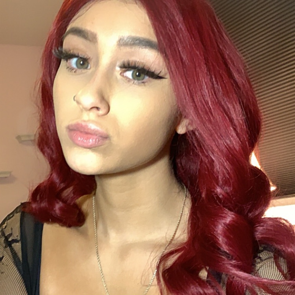 RED HUMAN HAIR FRONTAL WIG